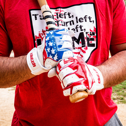 Batting Gloves, Clutch Batting gloves, American Flag batting gloves