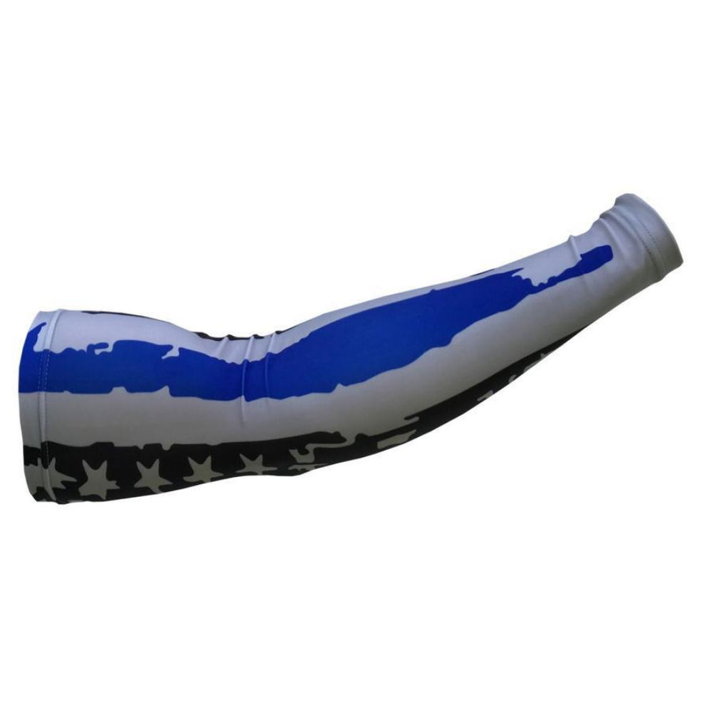 blue arm sleeve, sports arm sleeve, baseball arm sleeves