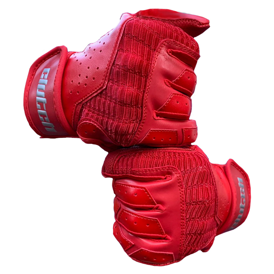 Clutch batting gloves, baseball batting gloves, red batting gloves