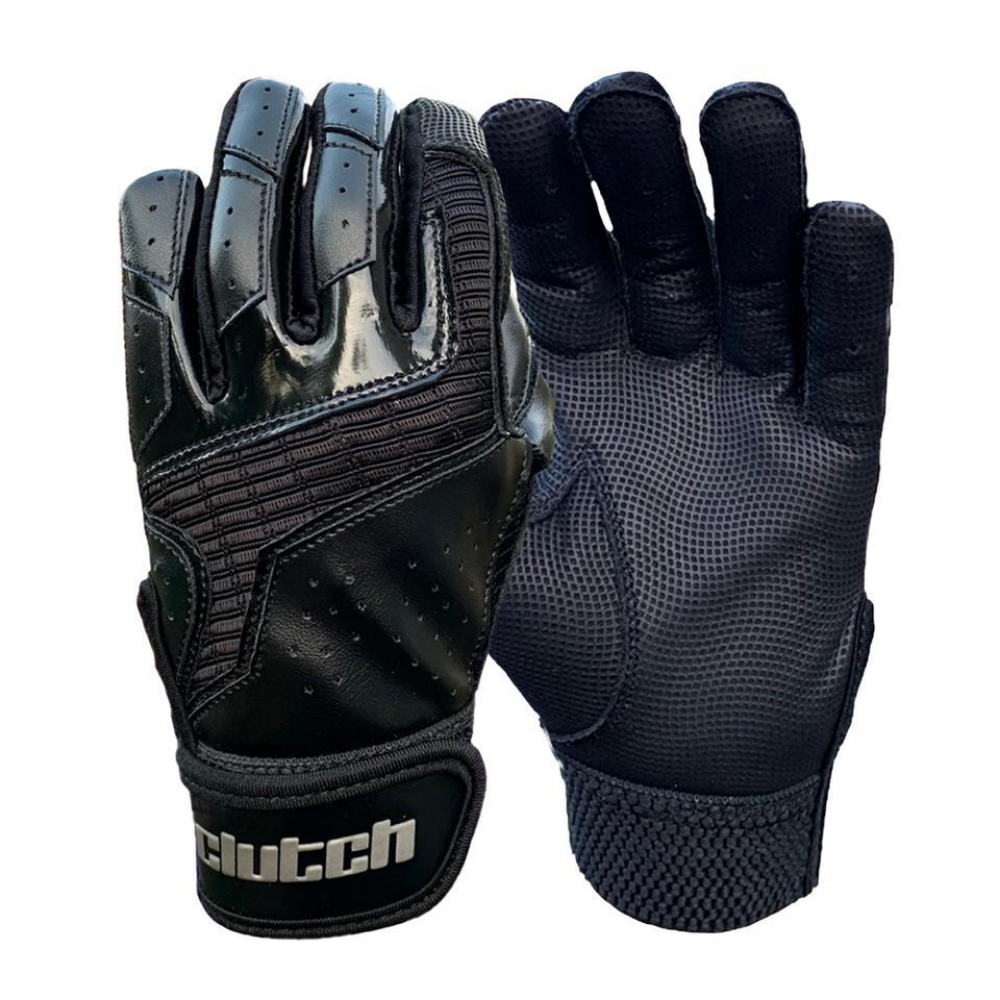 Black batting gloves, clutch batting gloves, baseball batting gloves