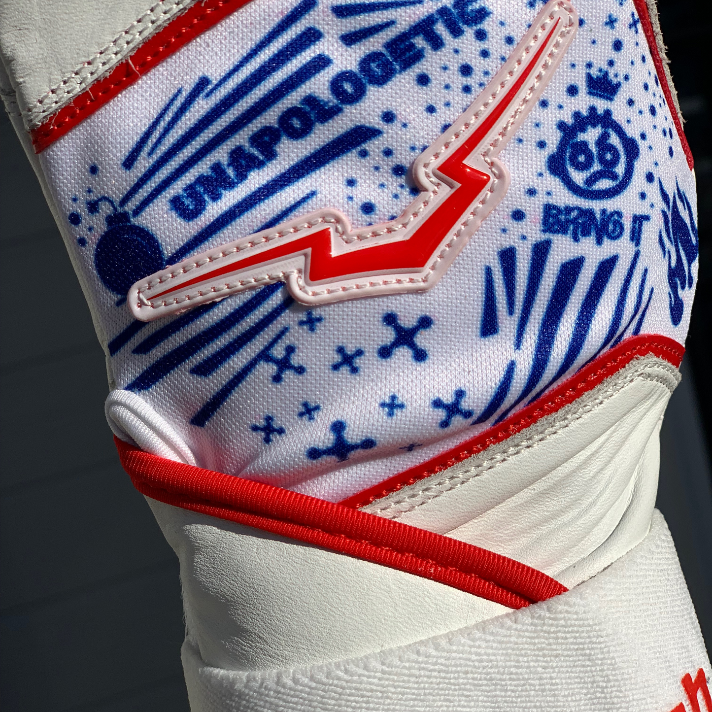 Unapologetic Red/White/Blue Batting Gloves