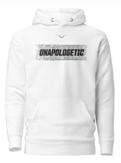 Unapologetic hoodie, white hoodie, baseball hoodie