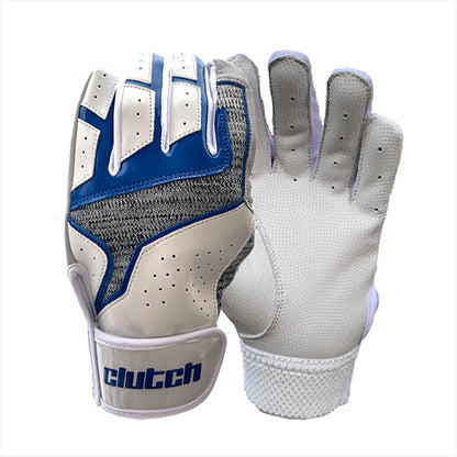 Blue and White batting gloves, Clutch Batting gloves 