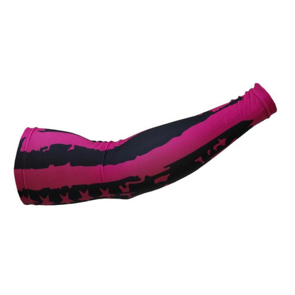 PInk arm sleeves, flag arm sleeves, pink arm sleeve, baseball arm sleeves, pink baseball arm sleeve