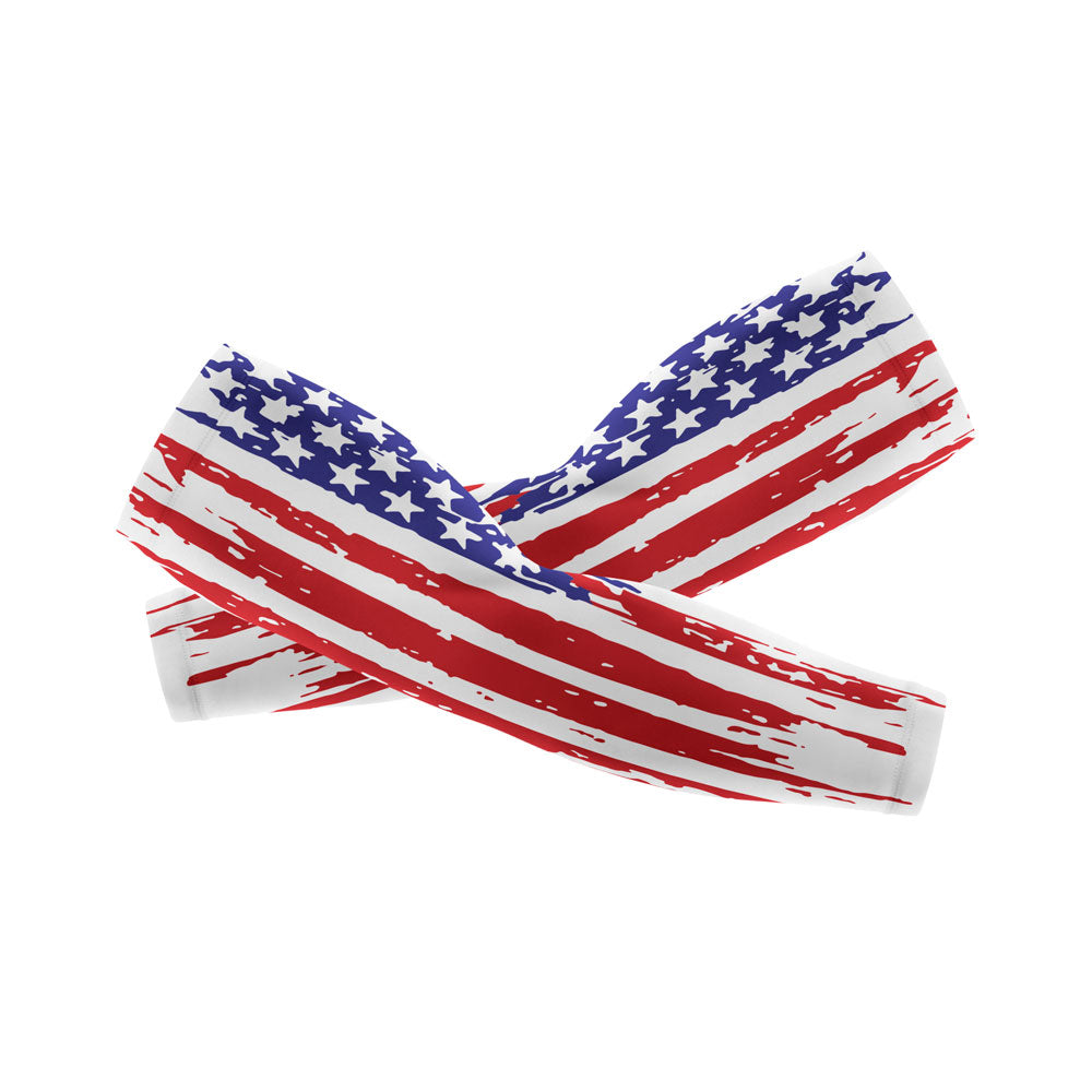 American flag arm sleeves, flag arm sleeve, american flag sports apparel, baseball arm sleeves