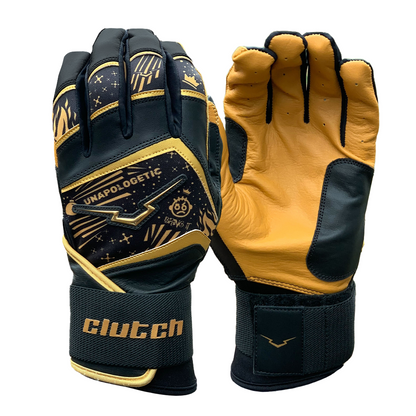 Unapologetic Black Batting Gloves Clutch Sports Apparel