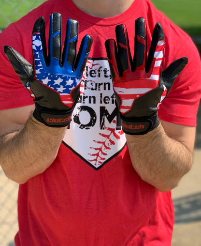 American flag batting gloves, baseball batting gloves 