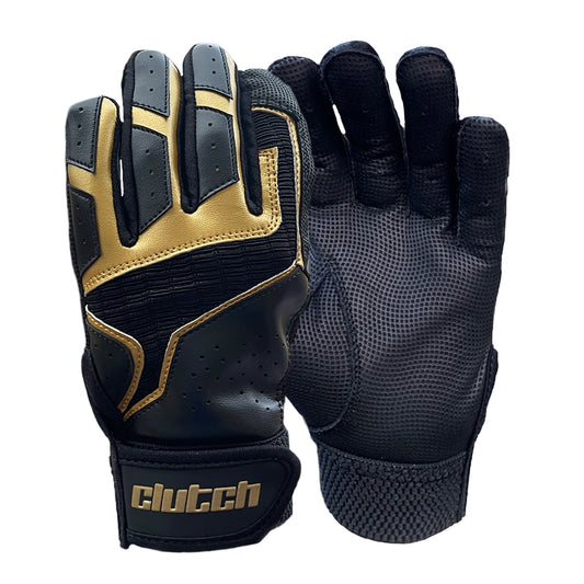 Black Batting gloves, gold batting gloves, Clutch batting gloves