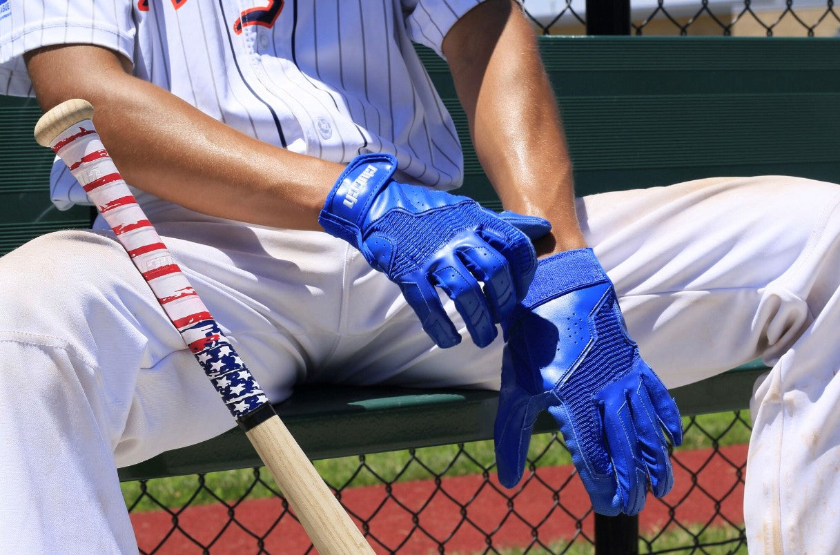 Blue batting gloves, baby blue batting gloves
